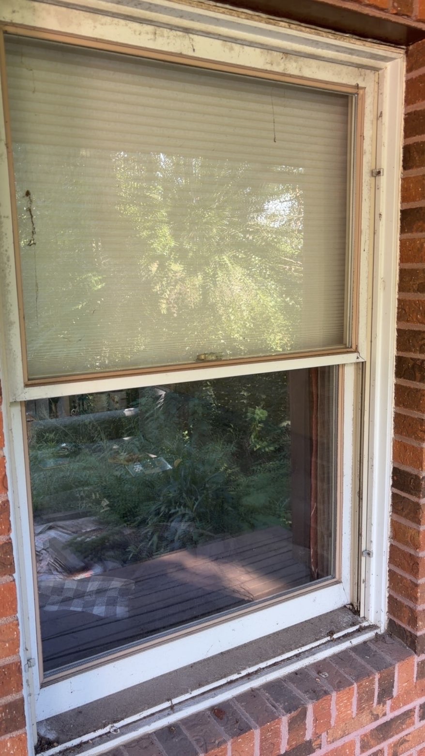 Dirty window exterior before professional cleaning